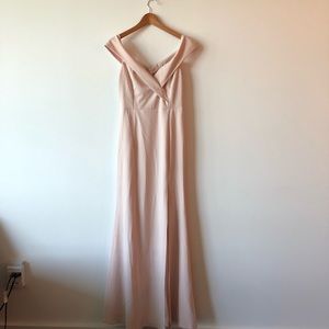 Blush Off-Shoulder Formal Dress